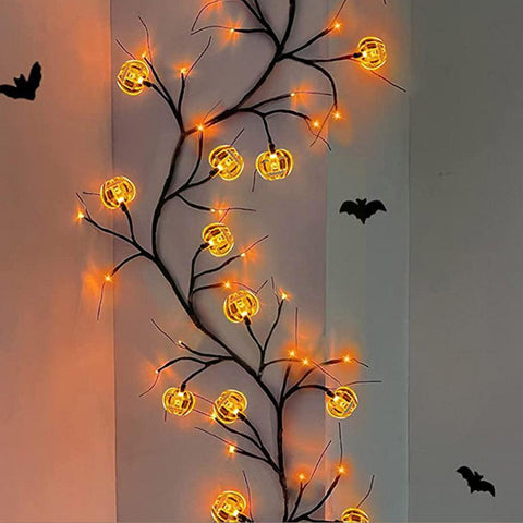 Halloween Lichterkette Kürbis/Fledermaus