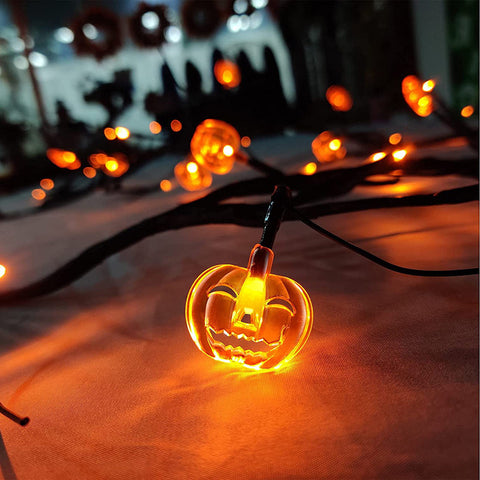 Halloween Lichterkette Kürbis/Fledermaus